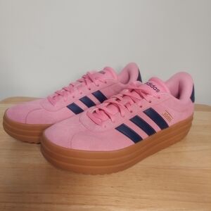 Adidas Women's VL Court Bold Platform - Pink, Blue, & Gum Sole Colorway Size 9